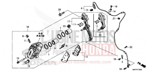 FRONT BRAKE CALIPER (CB400XAK,CB500X,CB500XAK/L/M) CB500XAK de 2019